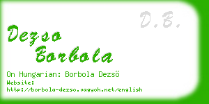 dezso borbola business card