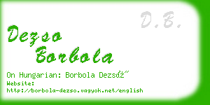 dezso borbola business card